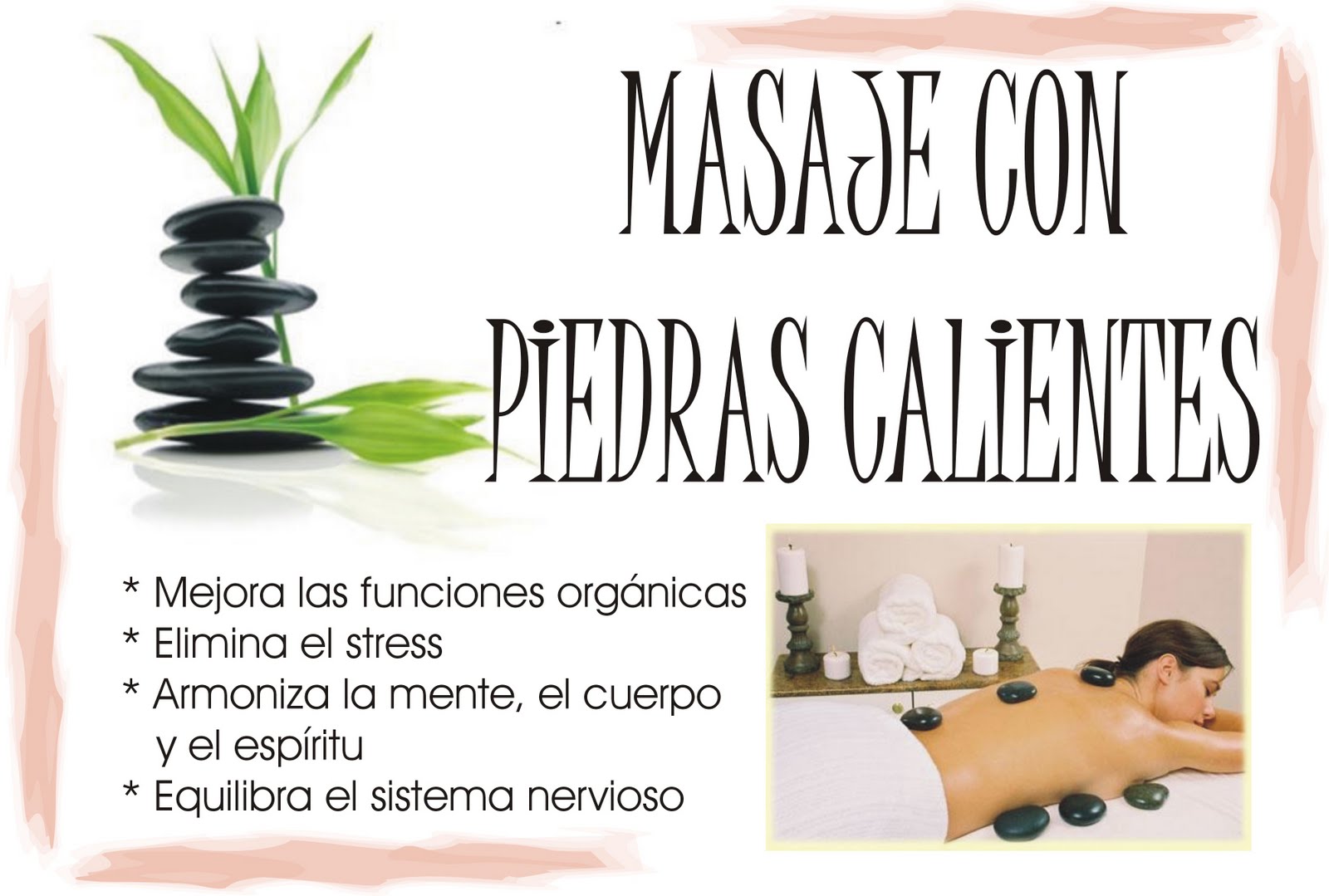 Resultado de imagen para IMAGEN BENEFICIOS MASAJES PIEDRAS CALIENTES